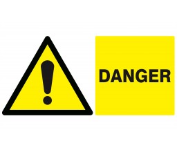 PLAQUE DANGER JAUNE 330X200...