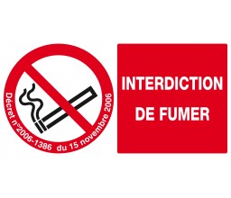 PLAQUE DEFENSE DE FUMER +...